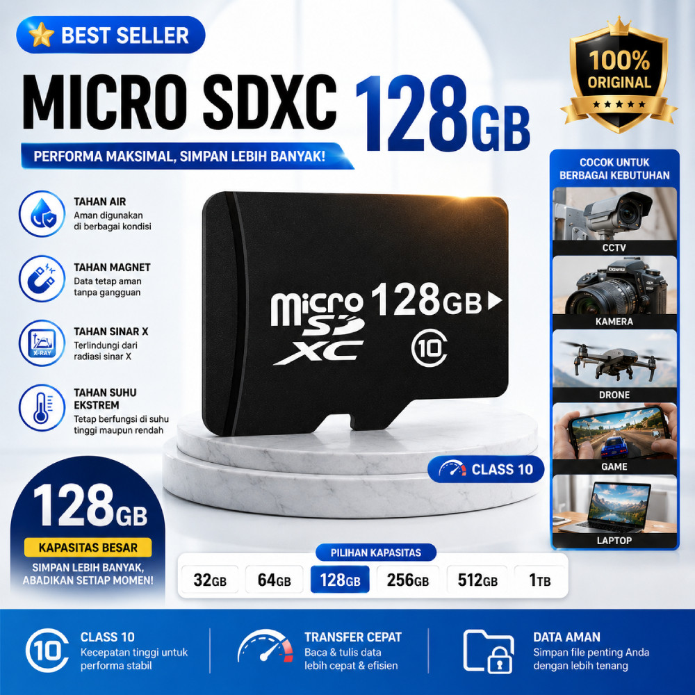 Kartu Memori Micro SD 32GB 64GB 128GB 256GB 512GB 1TB Memory Card HP Kamera Istimewa