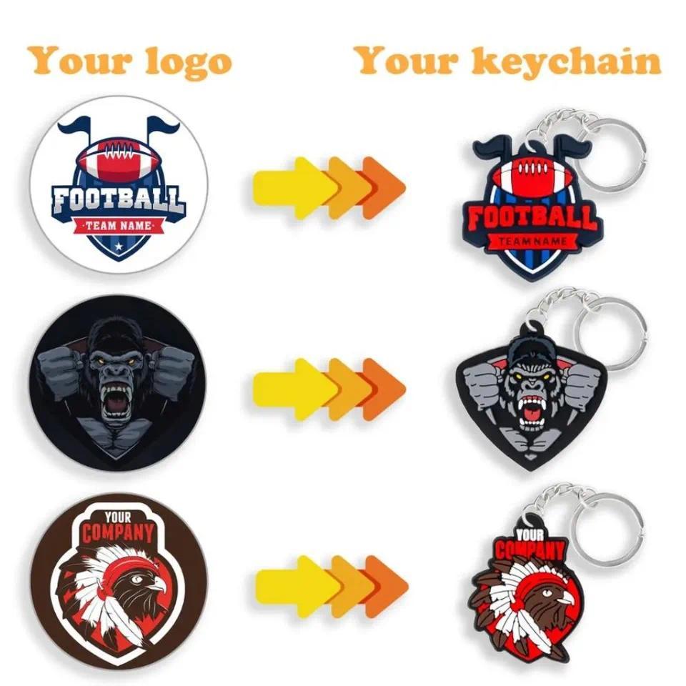 Wholesale Custom PVC Keycha Soft Rubber Silicone 3D Keychain with Design custom military patches​ Pe