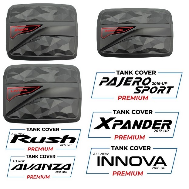 Tank Cover Avanza Premium Hitam Doff List Merah