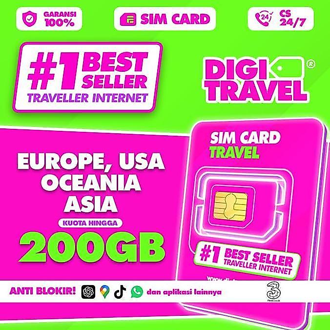 Card - Sim Card Eropa Europe Cover 71 Negara | Simcard Eropa Amerika Australia 3Uk Bisa Telfon Dan S