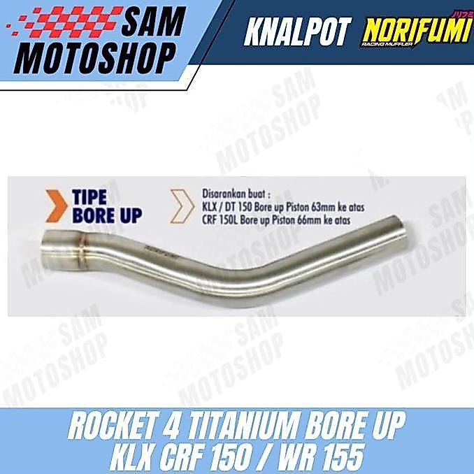 KNALPOT NORIFUMI ROCKET 4 TITANIUM BORE UP KLX CRF 150 WR 155 ORINAL