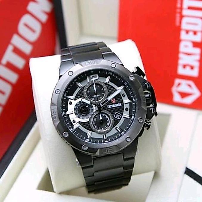 EXPEDITION E6751 E 6751 SILVER BLACK JAM TANGAN PRIA ORIGINAL