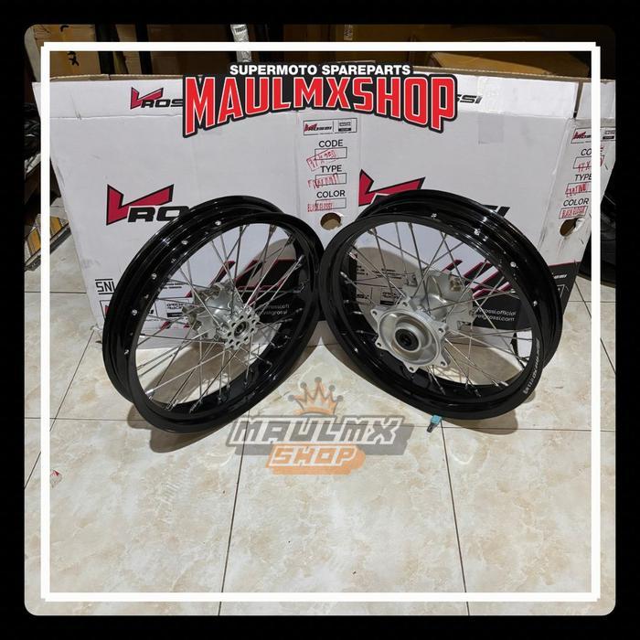 WHELLSET VELG SUPERMOTO CRF 150L TANPA BAN TROMOL SILVER - 250/300