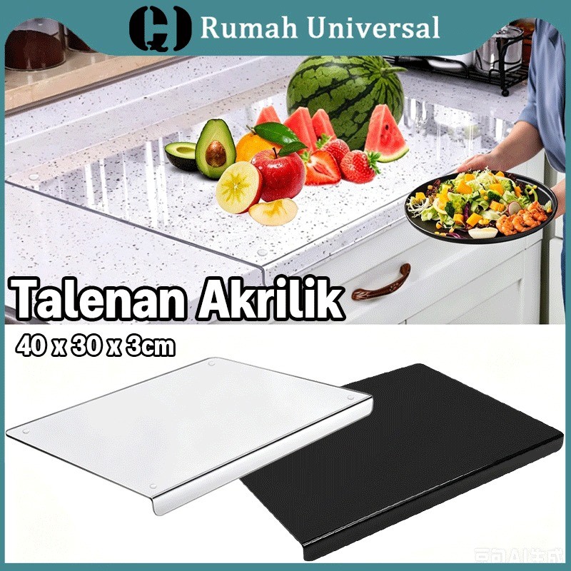 Talenan Akrilik Talenan Transparan 60% Lebih Tebal Untuk Roti Daging Sayuran & Lainnya