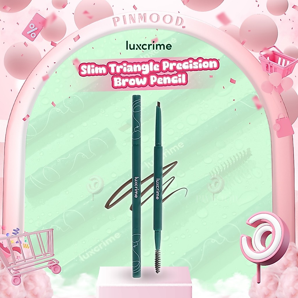 LUXCRIME - SLIM TRIANGLE PRECISION BROW PENCIL - Pensil Alis Waterproof Dengan Ujung Tipis Presisi E