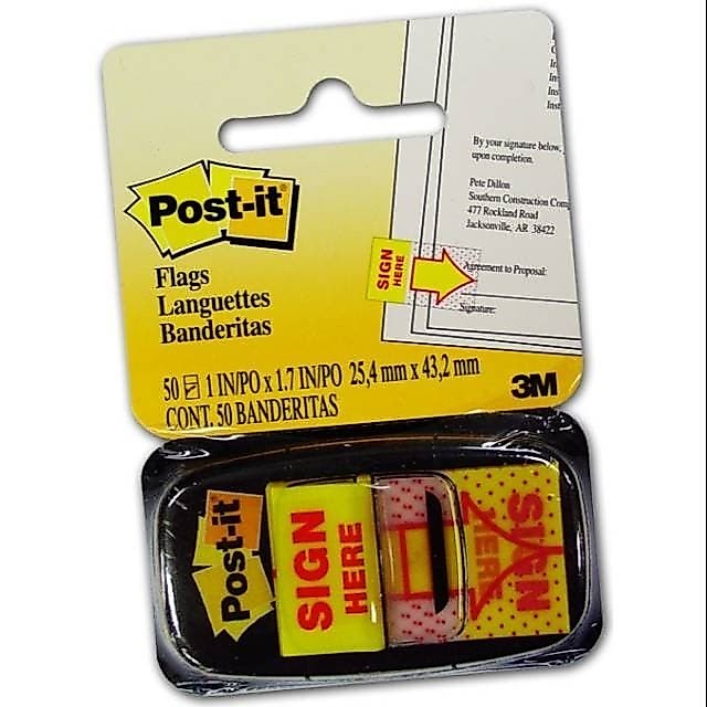 Sticky Note POST IT Sign Here 3M 680-9