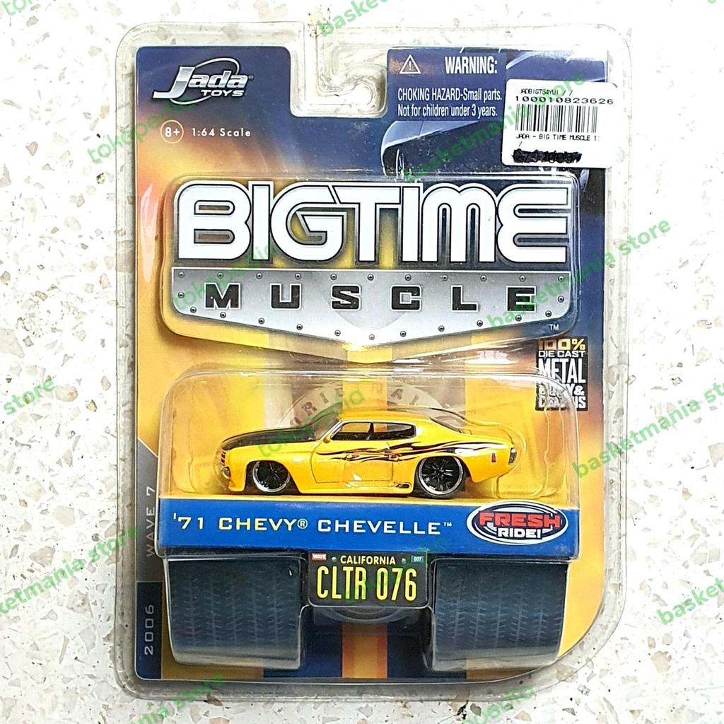 mobilan diecast jada big time muscle 71 chevy chevelle kuning bigtime 1:64 american