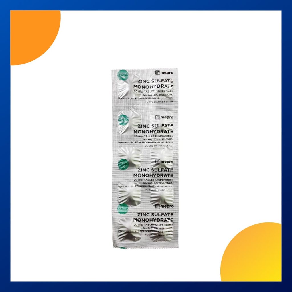 Zinc Sulfate Monohydrate Mepro 20 Mg Strip 10 Tablet