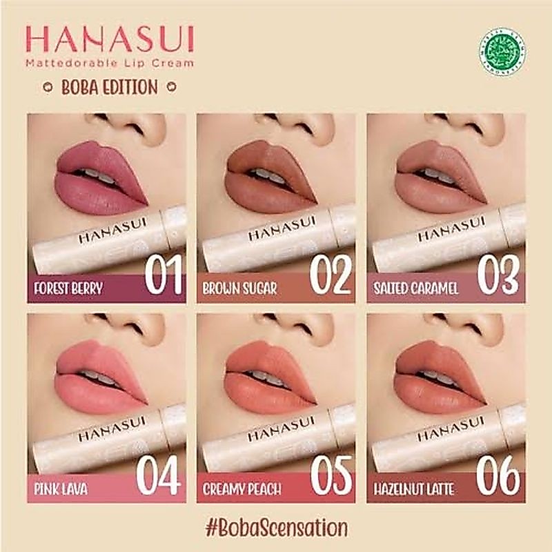 HANASUI - Hanasui Mattedorable Lip Cream Boba Series - Lip Cream Boba Hanasui - Lip Matte Boba