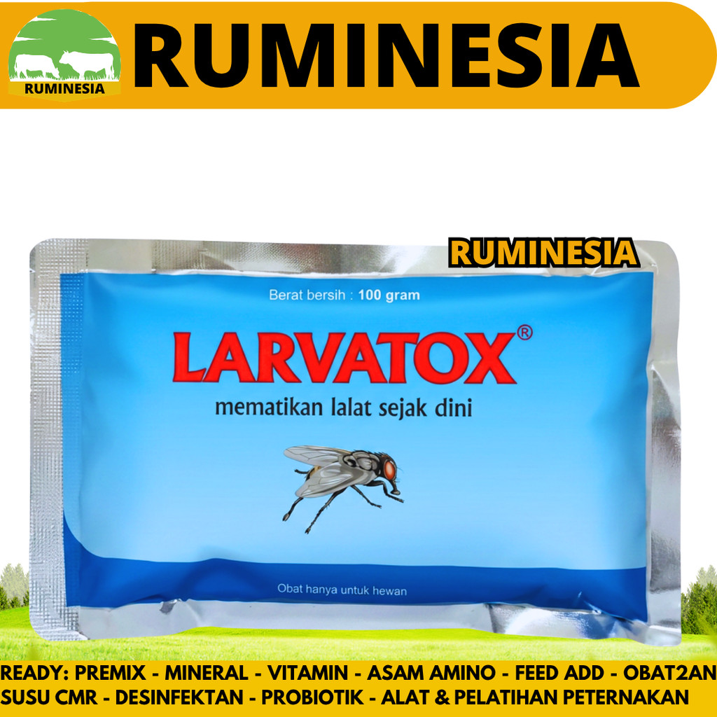 LARVATOX 100 GRAM MEDION - CYROMAZINE Obat Lalat Kandang Basmi Larva Lalat Unggas Ayam Campur Pakan