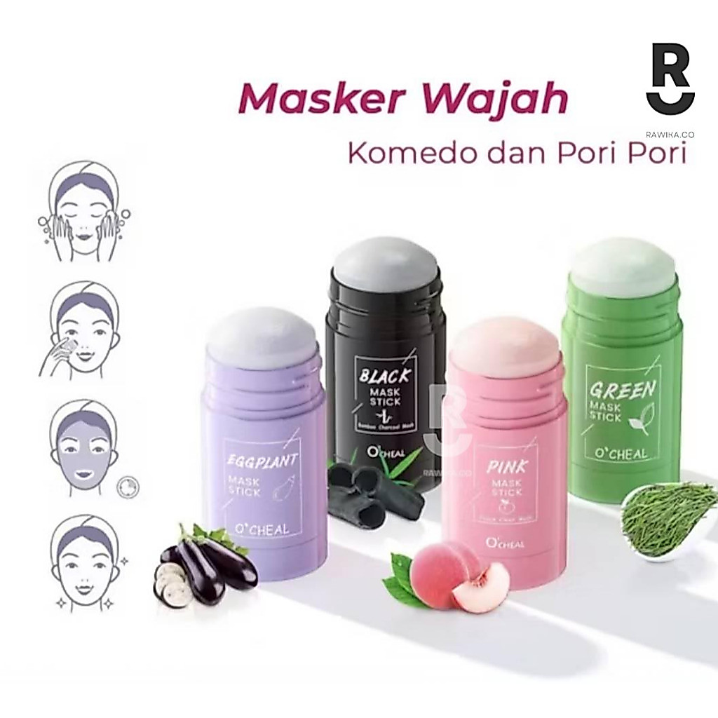 COD! O'cheal Stick Mask Clay Masker Wajah Anti Jerawat - Oil Control, Pembersih Pori & Mencerahkan