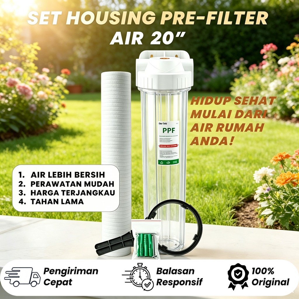 Housing Filter Air 20" / Water Filter Housing 20" -  Clear, 1/2 inch