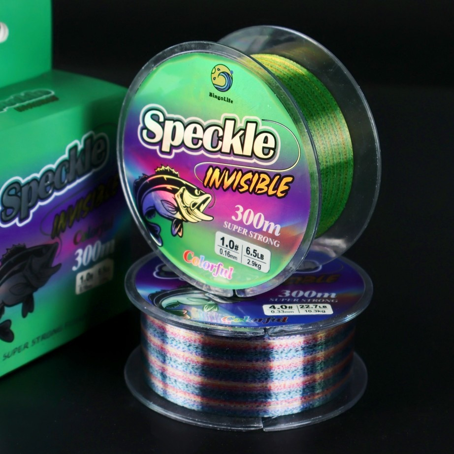 Senar Pancing Speckle Hijau Biru 300m Invisible Lembut Tahan Kusut Tarikan Kuat 1.7kg sampai 21kg Un