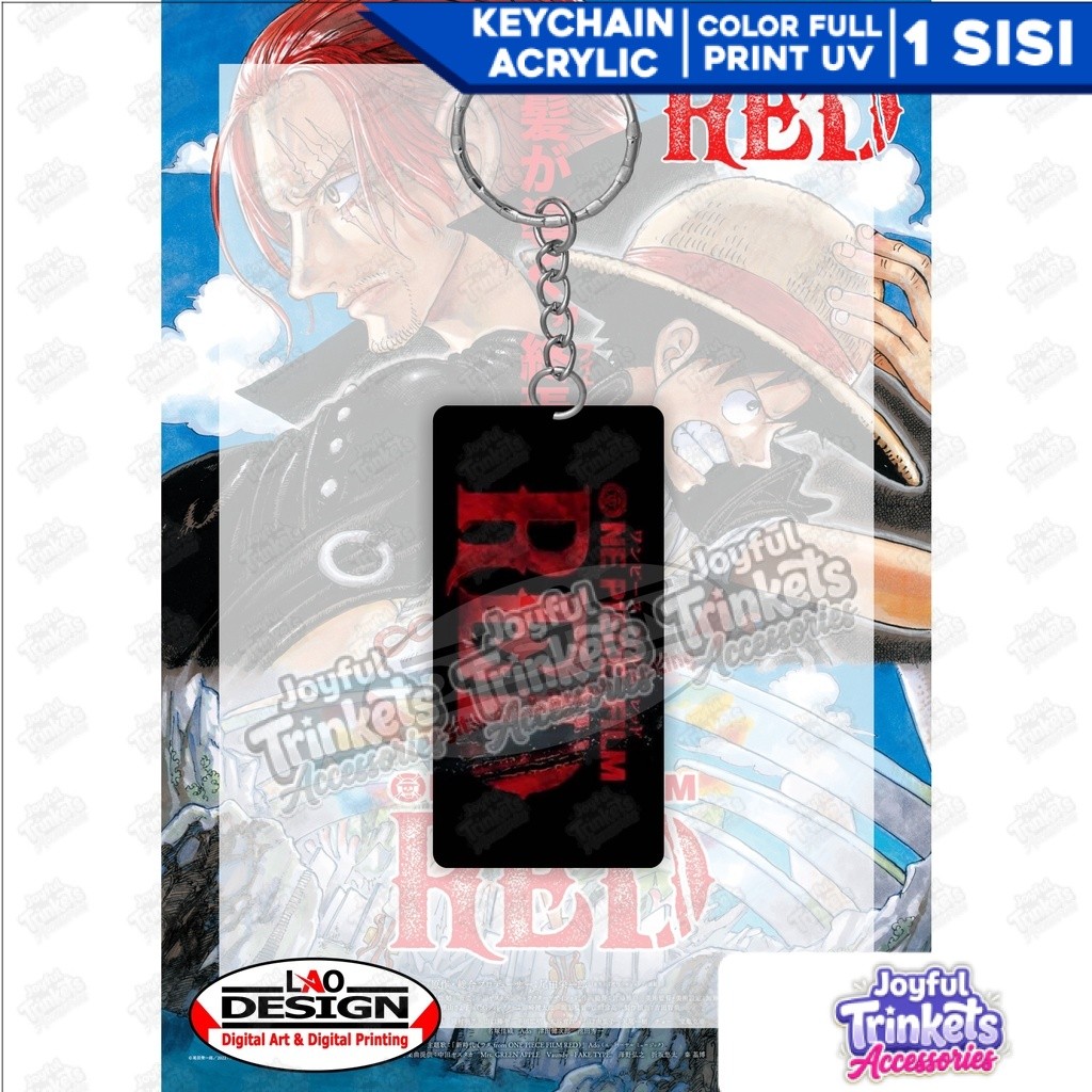 Gantungan Kunci Logo ONE PIECE RED / One Piece Red / Gantungan Kunci Akrilik / Key Chain Logo One Pi