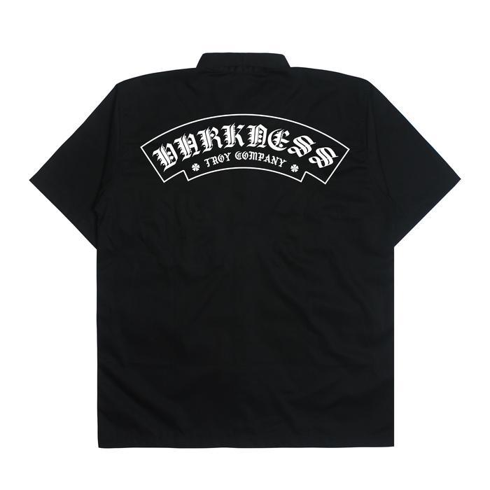 Troy Company Work Shirt Workwear Black Darkness - Kemeja Kerja Workshirt Hitam WSP 3046 - L