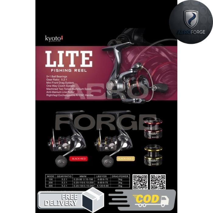 Kyoto Mini Reel Kyoto Lite 200 6 Ball Bearing Tegek Pancing Spool Al CNC Handle Gear Ratio 5.2:1 Ant