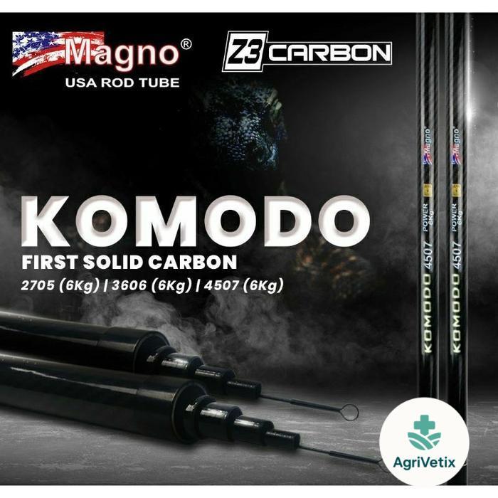 Joran Tegek Magno Komodo Panjang 360 450 Carbon Max Drag 6Kg Action Kaku Murah Terbaik - 360