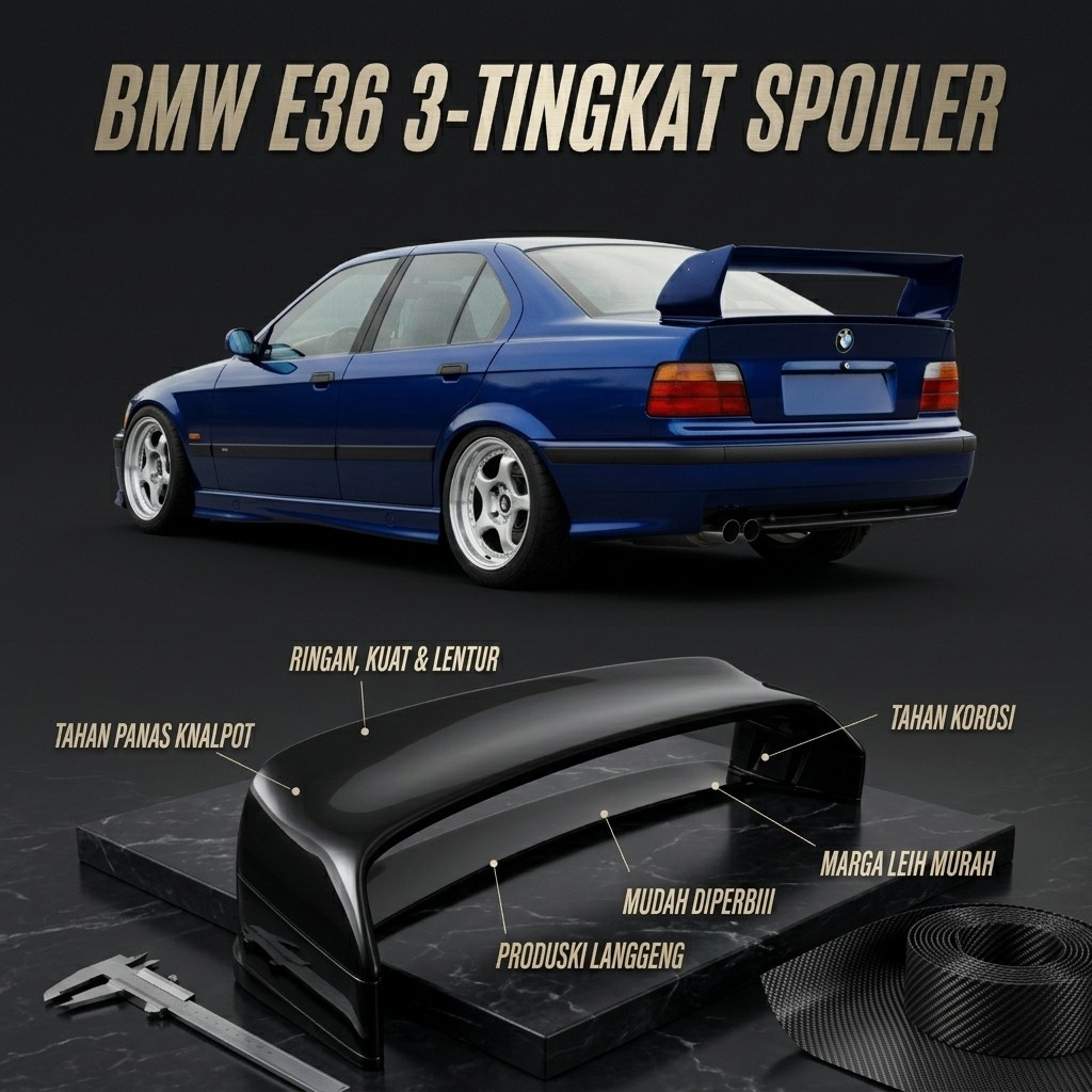 spoiler bmw e36 3 tingkat bodykit bmw e36