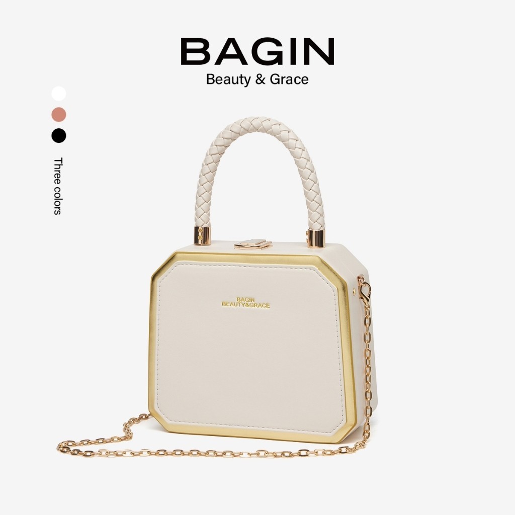 BAGIN Handbag Tas Tangan Wanita Putih French Style Minimalis Elegan Tas Pesta Wanita Tas Kondangan T