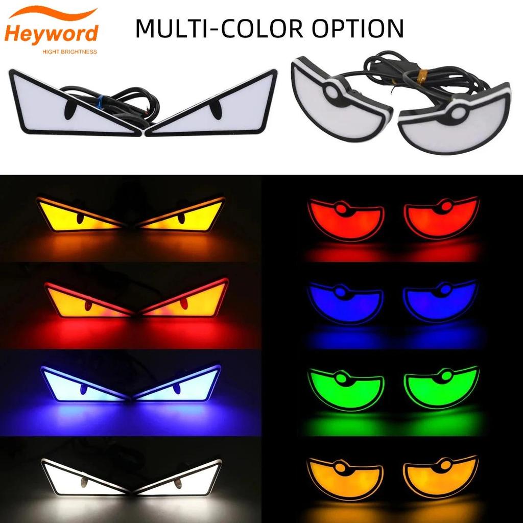 Heyword  Motorcycle Led Demon Eye Light circle/Triangle Eye Turn Signal Light Dynamic Tail Lamp Mini
