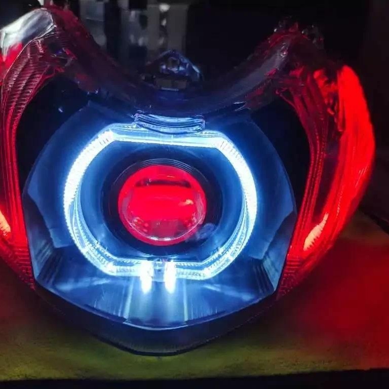 Reflektor lampu Depan Mio M3 model custom projie Biled | Lampu Depan Mio M3 biled daymaker