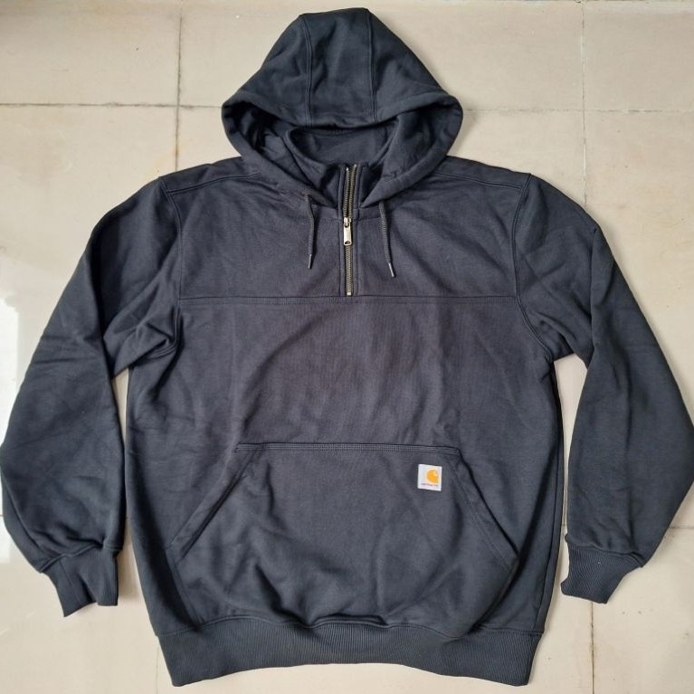 Carhartt Rain Defender Loose Fit Heavyweight Quarter-Zip Black Hoodie