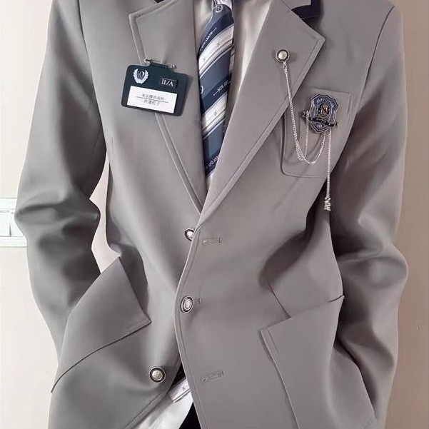 [Dia raja] Blazer seragam gaya kampus Jepang jas pria dan wanita jaket longgar mahasiswa yang