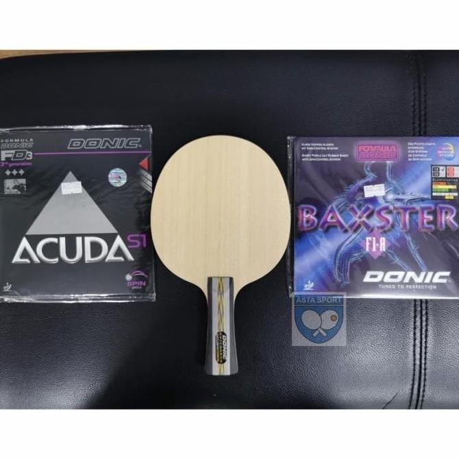 Bat tenis meja Donic Original carbon plus rubber set bintik serang