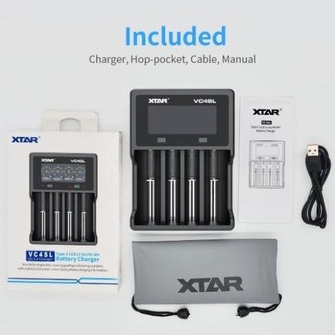 XTAR VC4SL CHARGER FAST CHARGING QC3.0, UPGRADED VERSION FROM VC4S - A : VC4SL