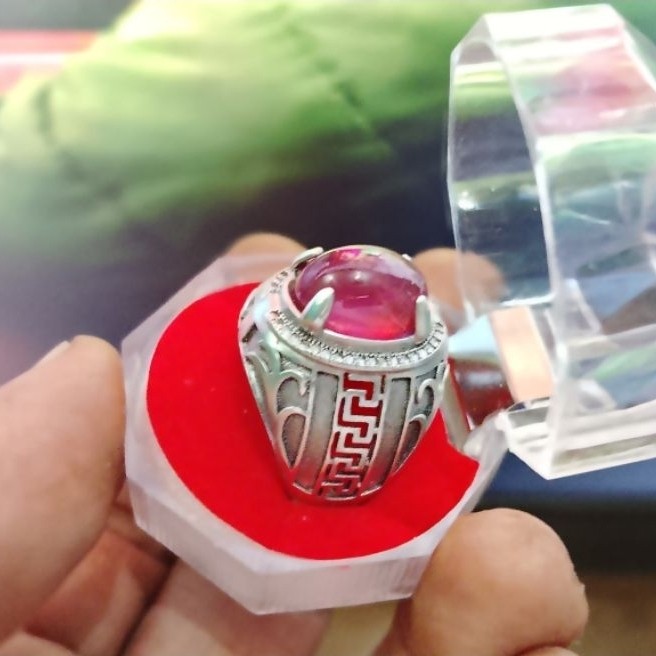 Batu Ruby Natural Cincin Perak 925