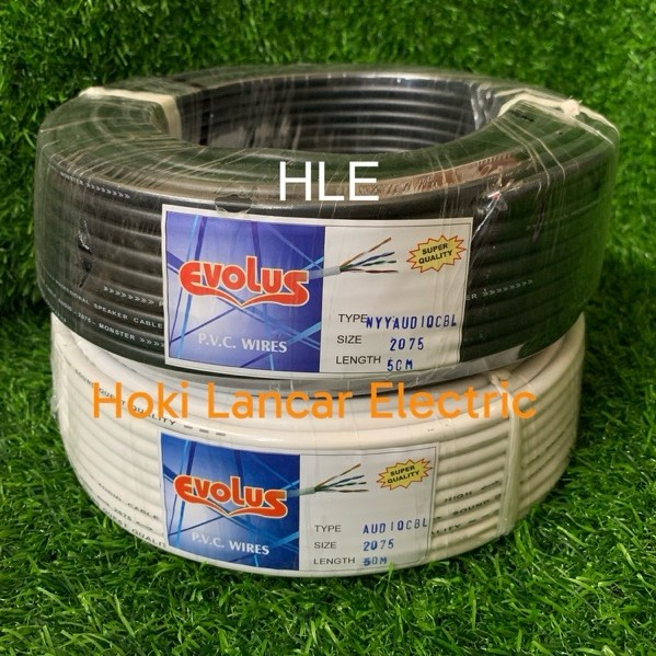 Kabel Listrik Serabut Evolus 2x0,75 mm 50Meter / Kabel Audio