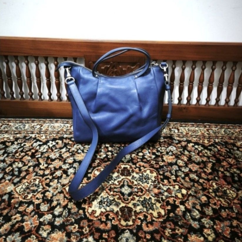 tas sling bag dissona kulit asli warna biru