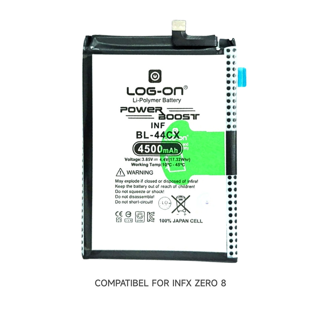 Baterai Log-on BL-44CX Untuk Infinix ZERO 8 Fast charging 45W Kapasitas 4500mAh garansi 1 tahun batt