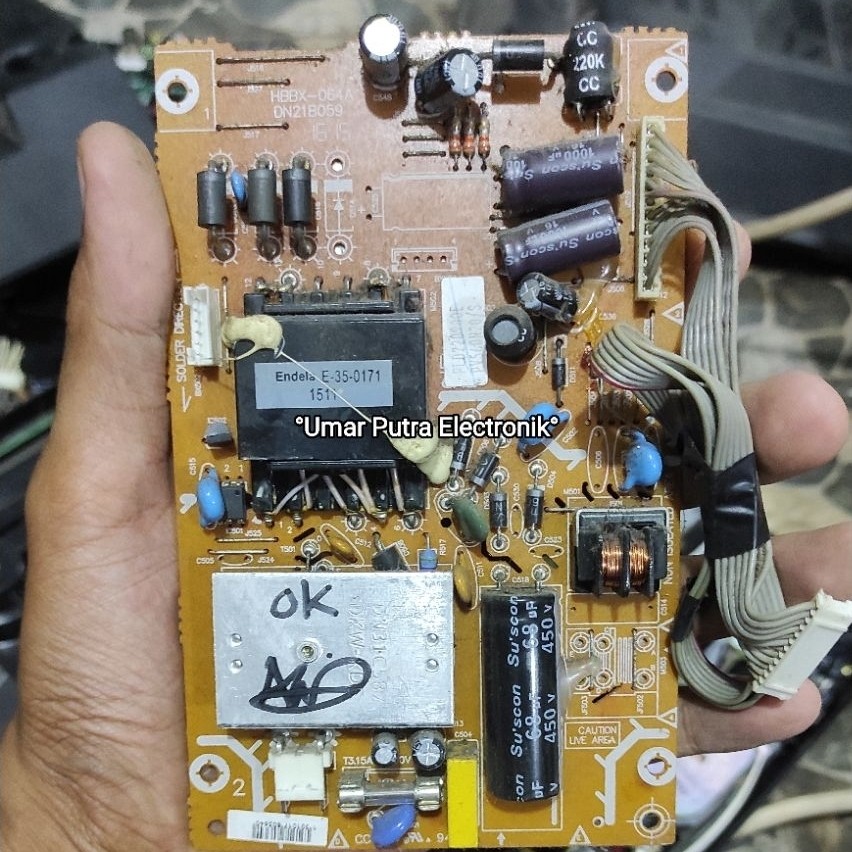 Psu Power suplay Tv Led Polytron Tipe PLD 22D900 Normal Tested Original Cabutan