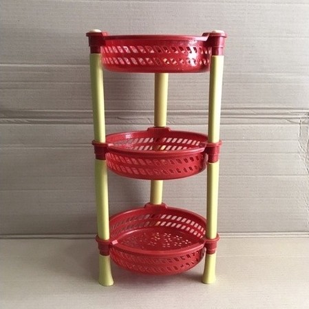 Rak Cabe Bulat Bawang Plastik 3 Tingkat Serbaguna Tempat Bumbu Dapur