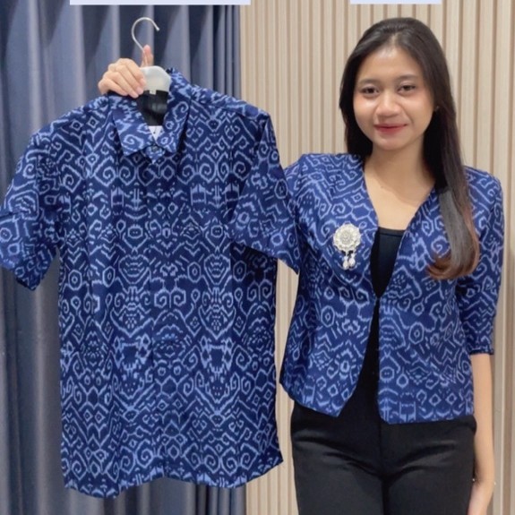 Kemeja Endek Bali dan Blazer Endek Print