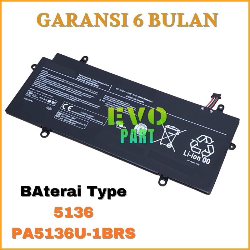 Baterai Laptop Toshiba Portege Z30 Series Model 5136 PA5136 PA5136U-1BRS 52Wh -NEW