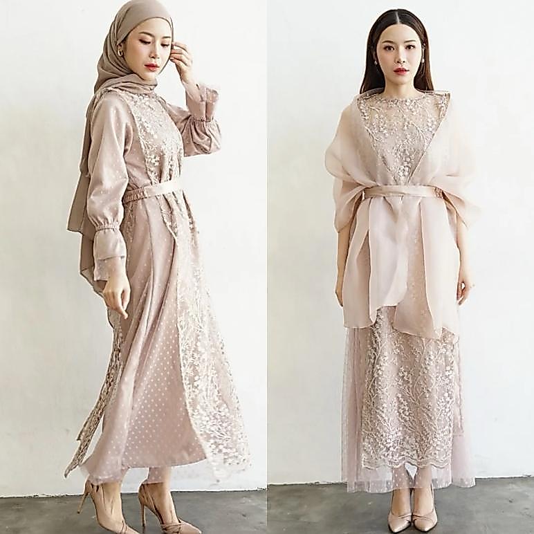 PREMIUM OPHELIA DRESS BY NAMELIS - PARTY DRESS BRUKAT TILE MEWAH UNTUK PESTA KONDANGAN LAMARAN TUNAN