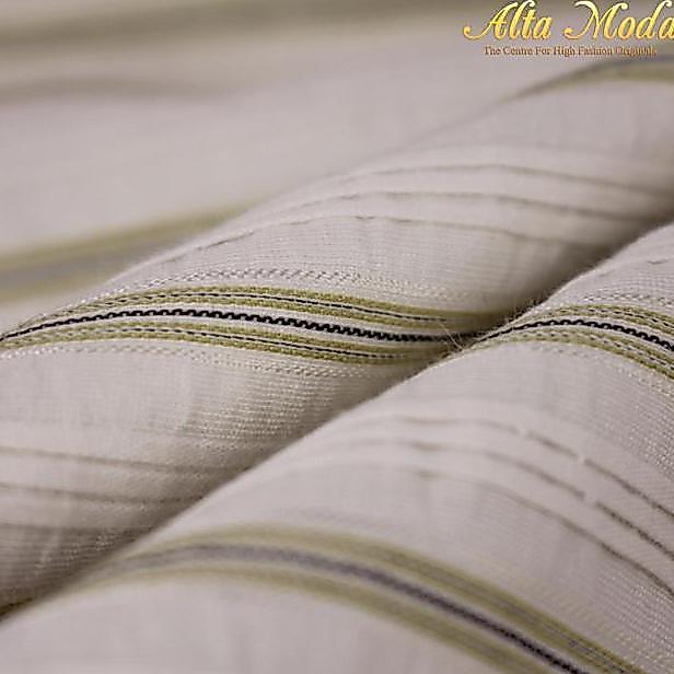 Katun Plete Putih Garis-Garis (Alta Moda)