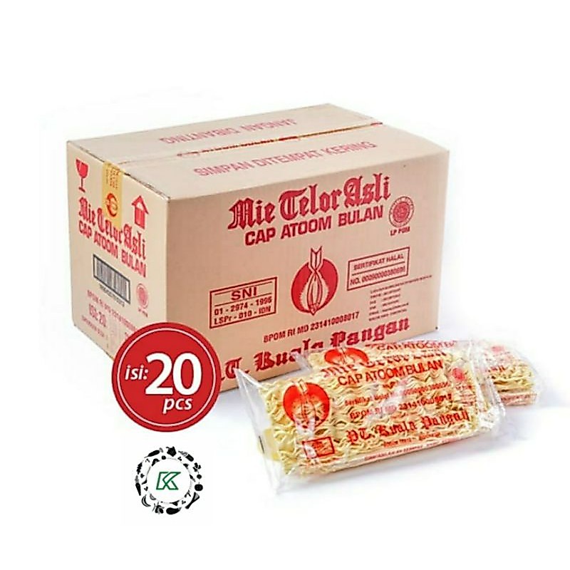 Mie Telor Asli Atoom / Atom Bulan 200gram per dus isi 20