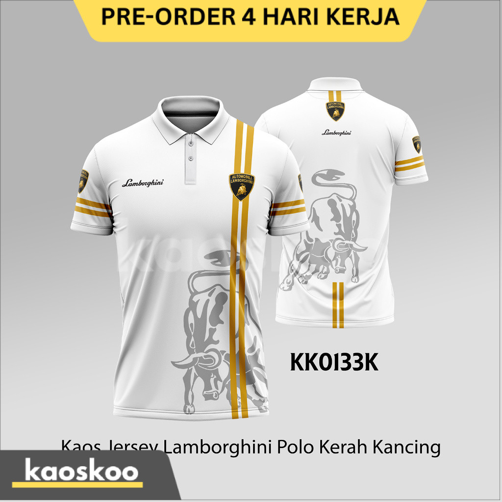 Kaos Jersey Lamborghini Polo Kerah Kancing