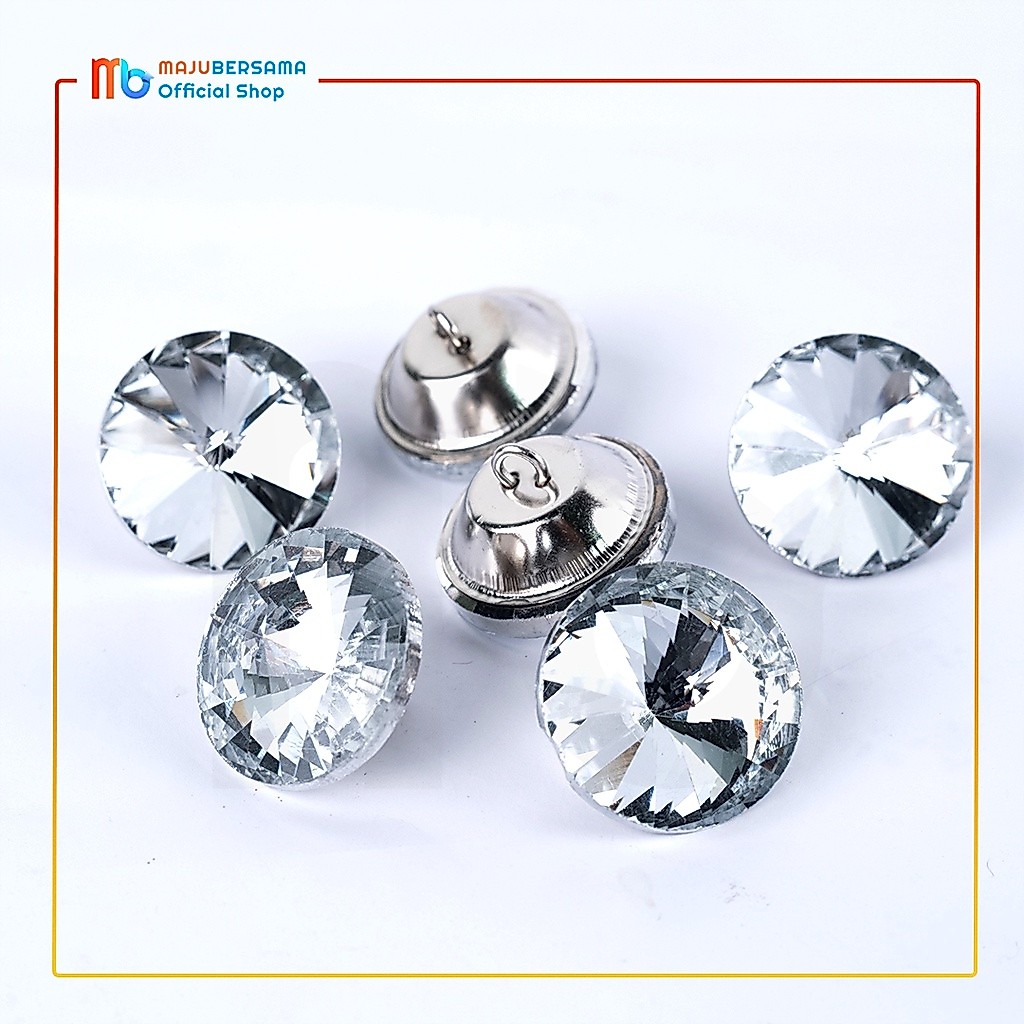 Kancing Kaca 25mm/kancing kristal sejenis Swarovski/kancing batu kaca