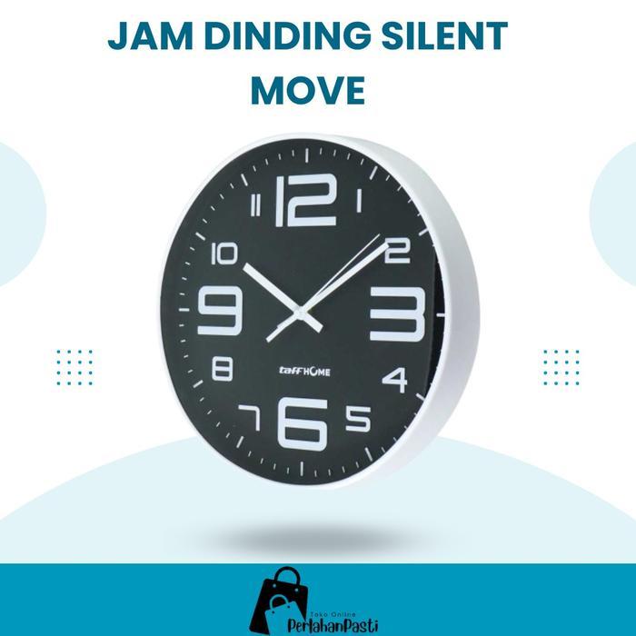 Jam Dinding / Jam Dinding Aesthetic / Jam Dinding Silent Movement Mesin - Hitam