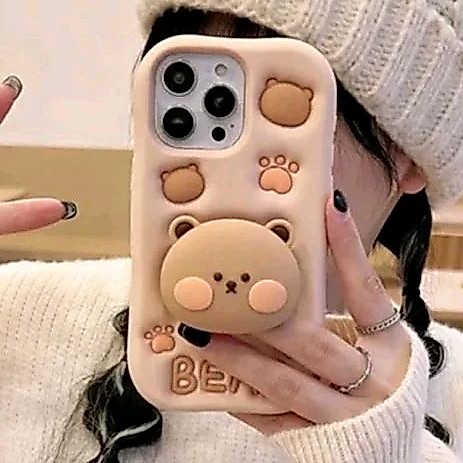 CASE BEAR 11 12 13 14 15 17 SILICON 3D KOREA PREMIUM PLUS POPSOCKET