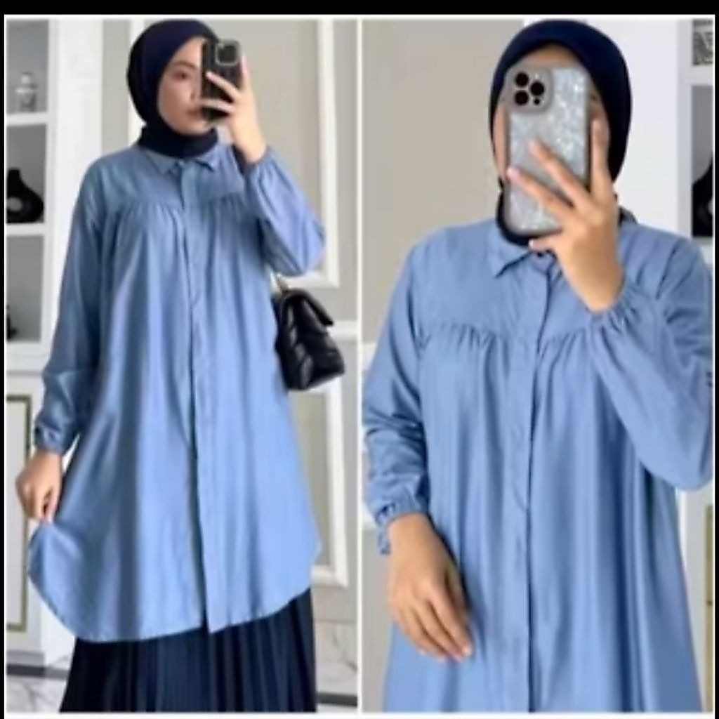 KEISYA TUNIK POLOS RAYON WANITA KEKINIAN // ATASAN TUNIK RAYON TERBARU