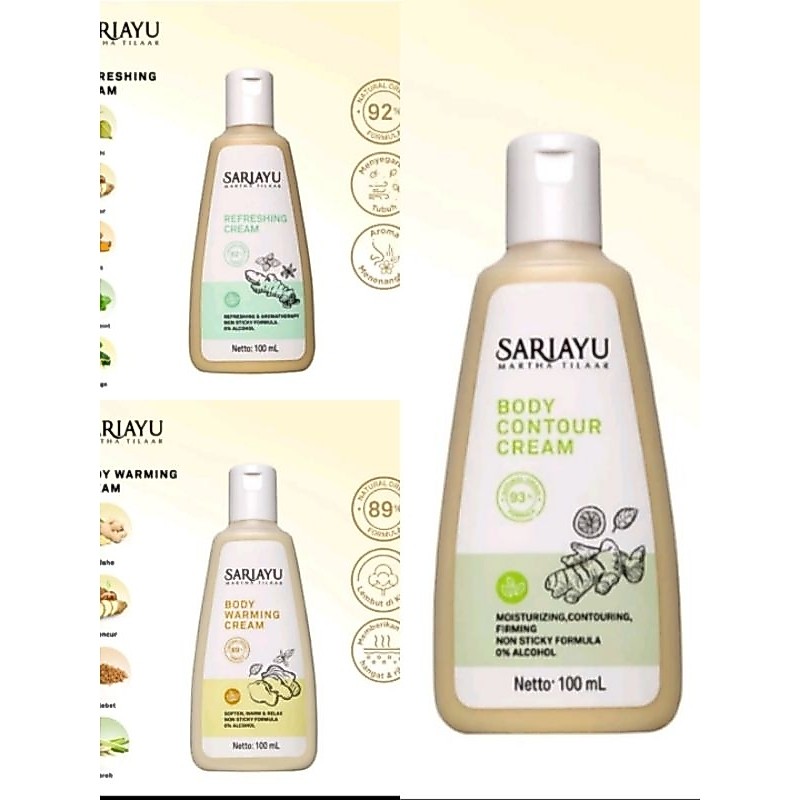 SARIAYU BODY WARMING CREAM/ BODY CONTOUR CREAM / REFRESHING CREAM 100 Ml