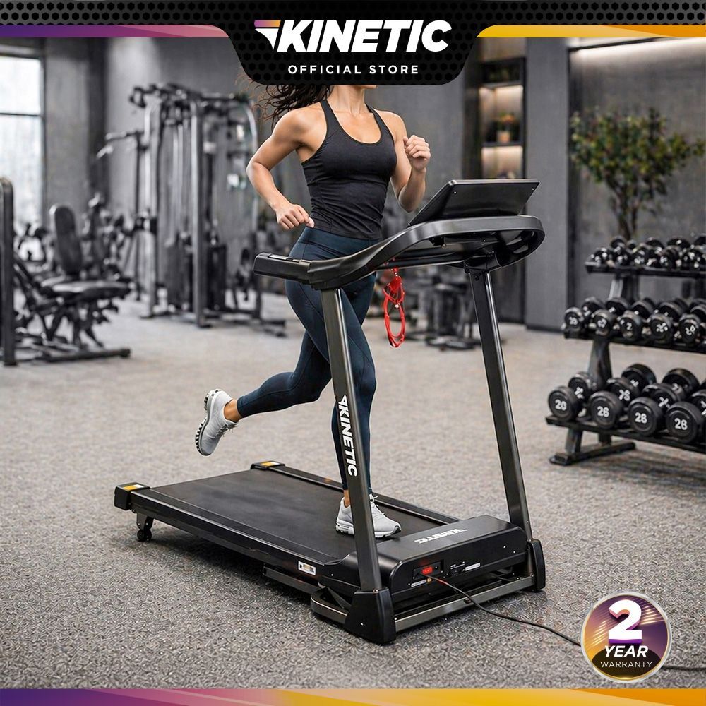 Kinetic Motorized Smart Treadmill 1.25 Hp 12P Running Machine Elektrik Kardio Rumah
