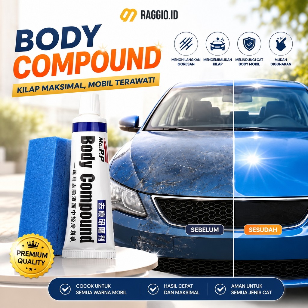 Body Compound – Dempul Penghilang Baret Lecet Mobil & Motor | Mudah Digunakan
