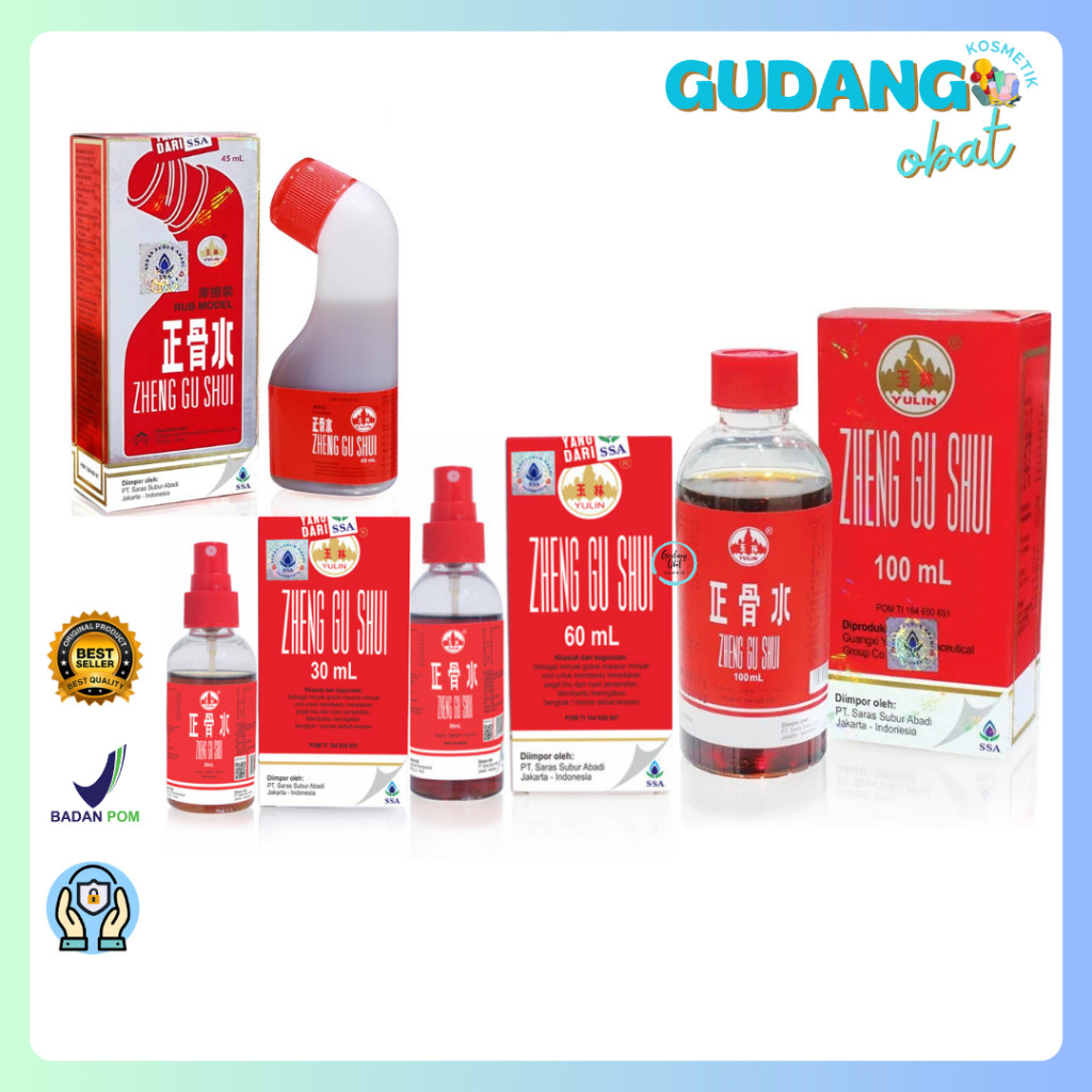 ORIGINAL Zheng Gu Shui (Yulin) SSA 30 ML, 60 ML, 100 ML - Obat Retak, Patah Tulang
