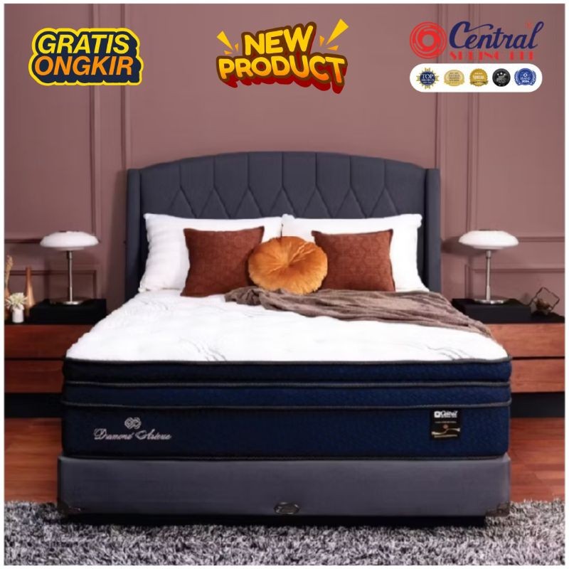 Kasur Springbed Central Diamond Asteria Pocket Spring Plushtop Latex Encasement
